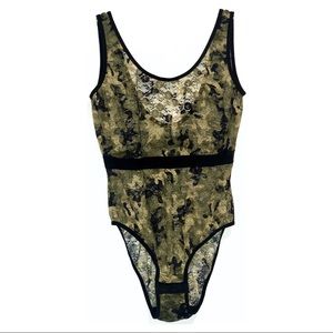 🖤NWOT - Camo Lace Bodysuit Platinum Lingerie